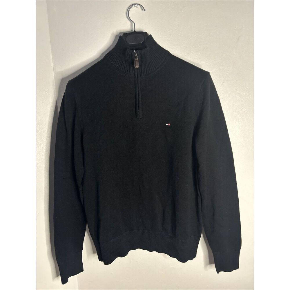 Tommy Hilfiger Men's Size m~1/4 Zip Pullover Sweater~100% Cotton~Mock Neck